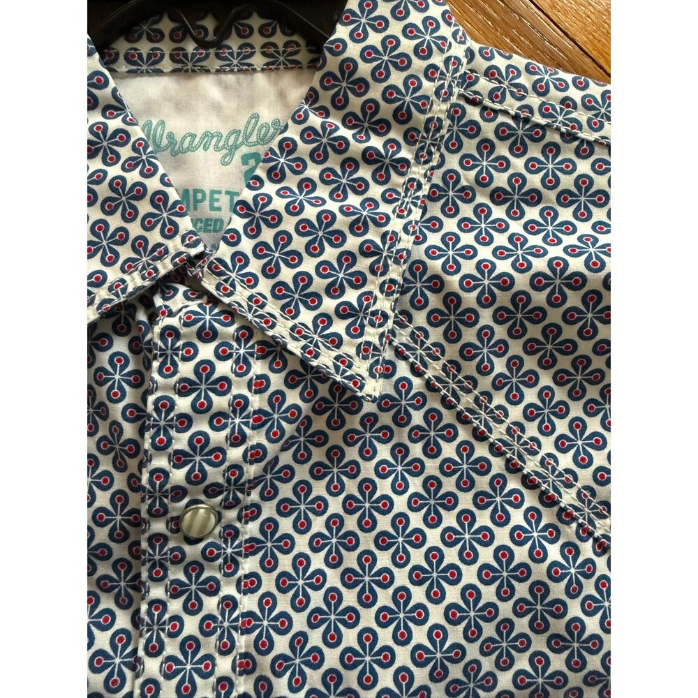 Men's Wrangler 20X Competition | White Blue Geometric | L/S | NEW | Medium